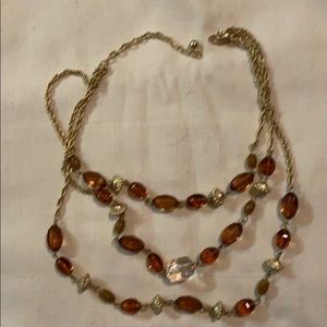 Triple strand fashion necklace